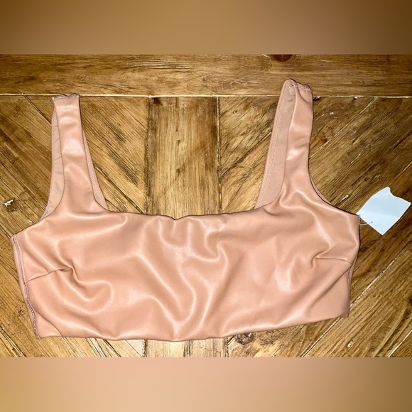 Skims Faux Leather Bralette / top - 2x - NWT - Picture 2 of 11